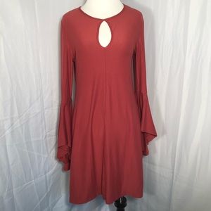 Planet Gold Rose Pink Long Sleeve Dress Medium